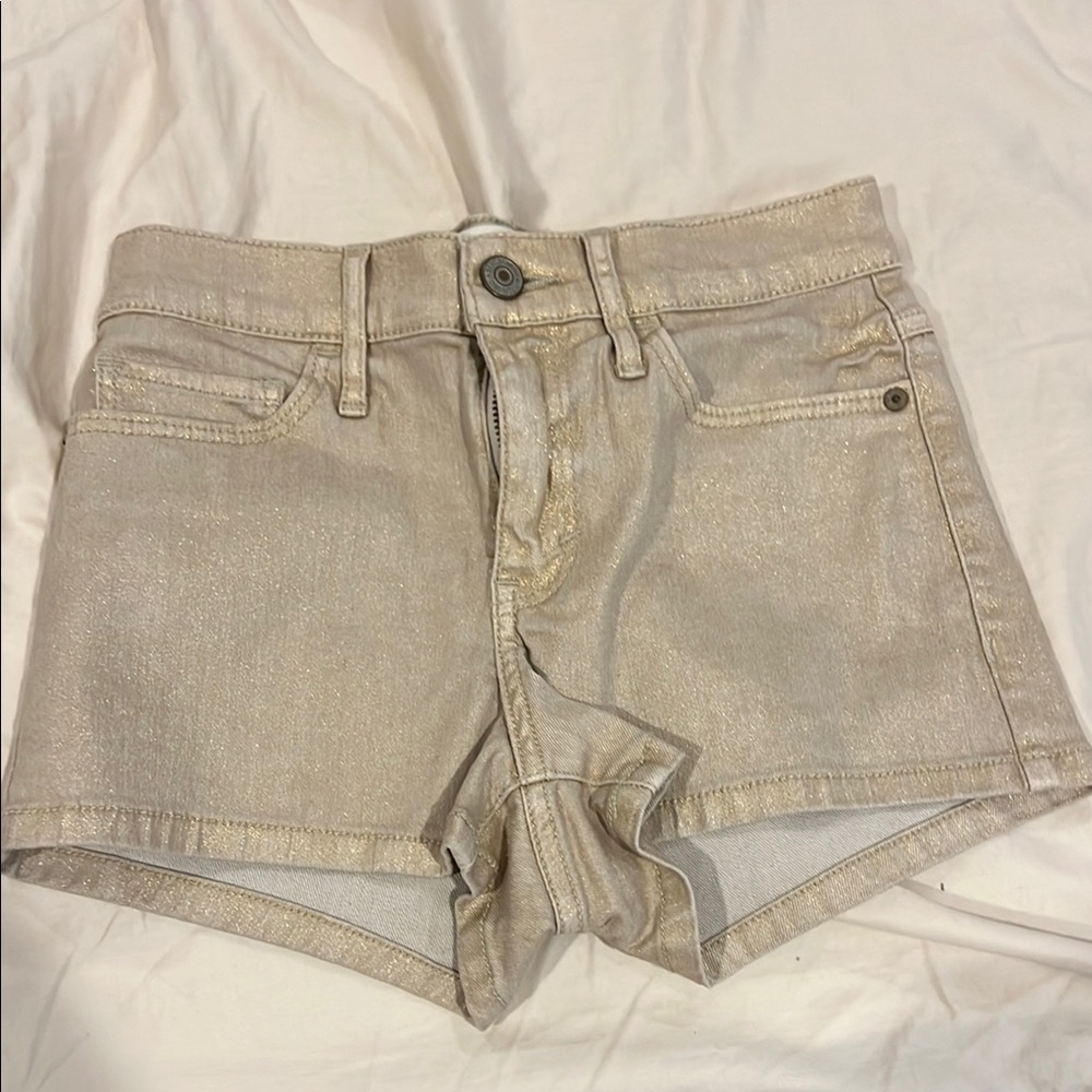 Abercrombie & Fitch Gold Jean Shorts Fitted Style